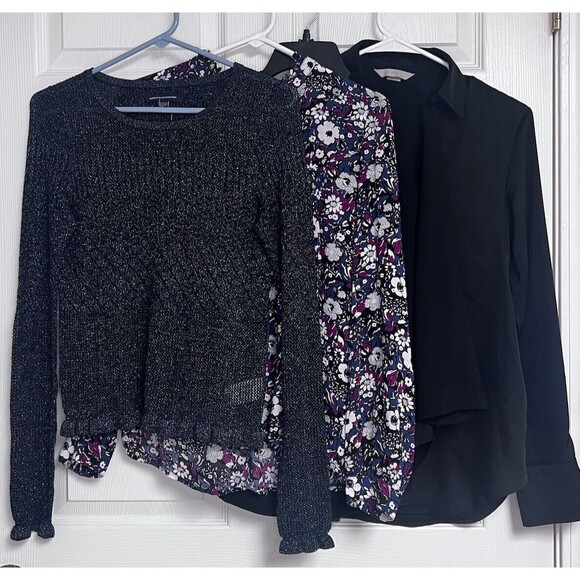 Lot of 4 American Eagle Gap H&M Uniqlo Dress Blouse Sweaters Tops Shirts XS - Picture 1 of 15